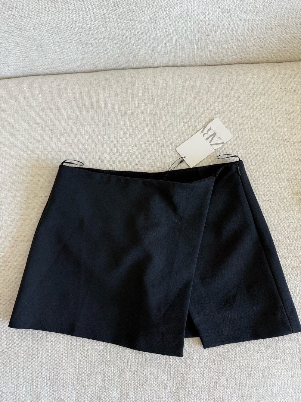 Zara Black Wrap-Front Skort